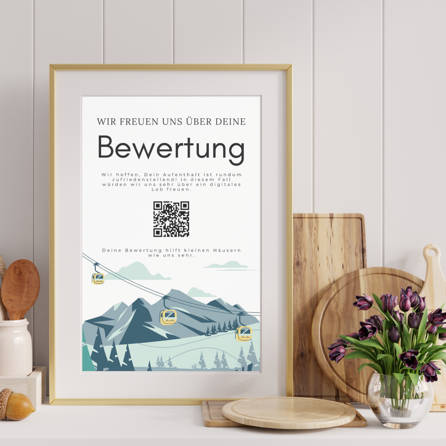 Bewertungs-Schild | Druckdatei für dein Haus mit deinem QR Code