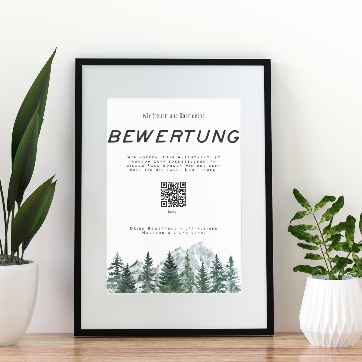 Bewertungs-Schild | Druckdatei für dein Haus mit deinem QR Code
