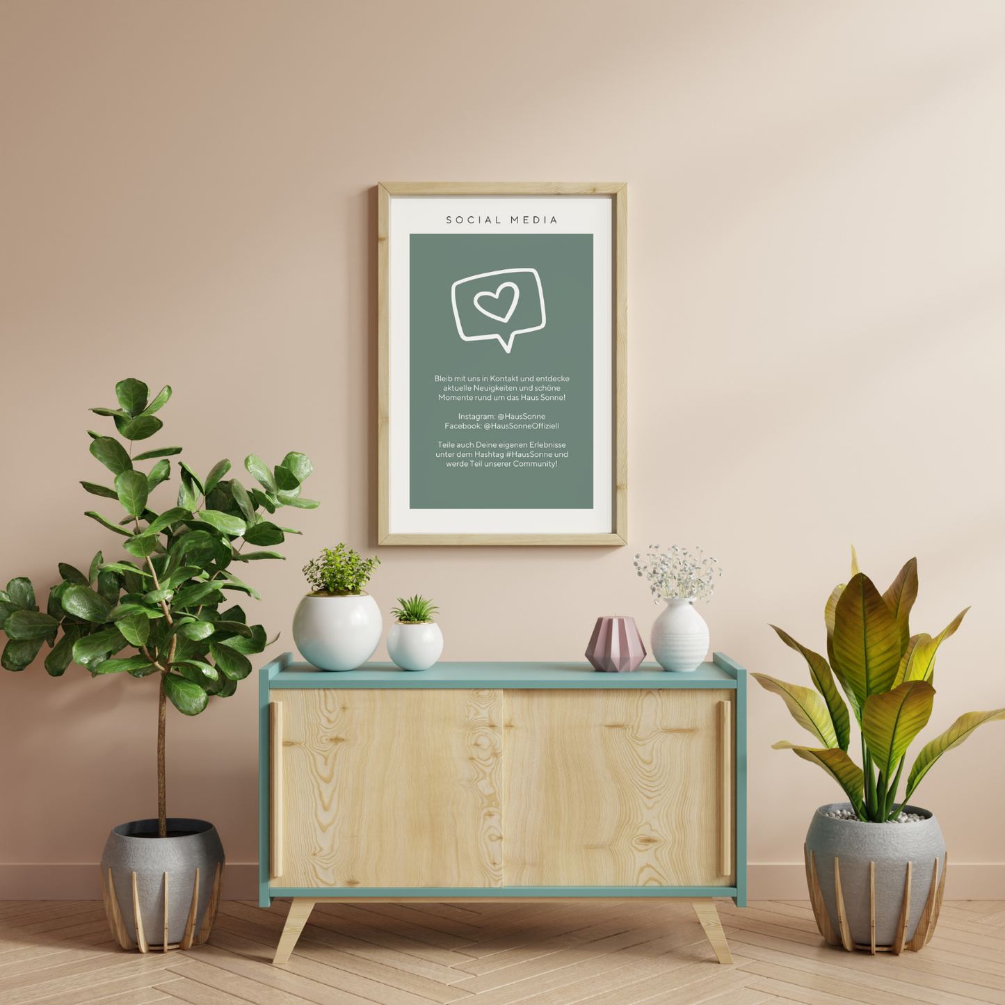 Social Media-Schild | Druckdatei für dein Haus mit deinen QR Codes