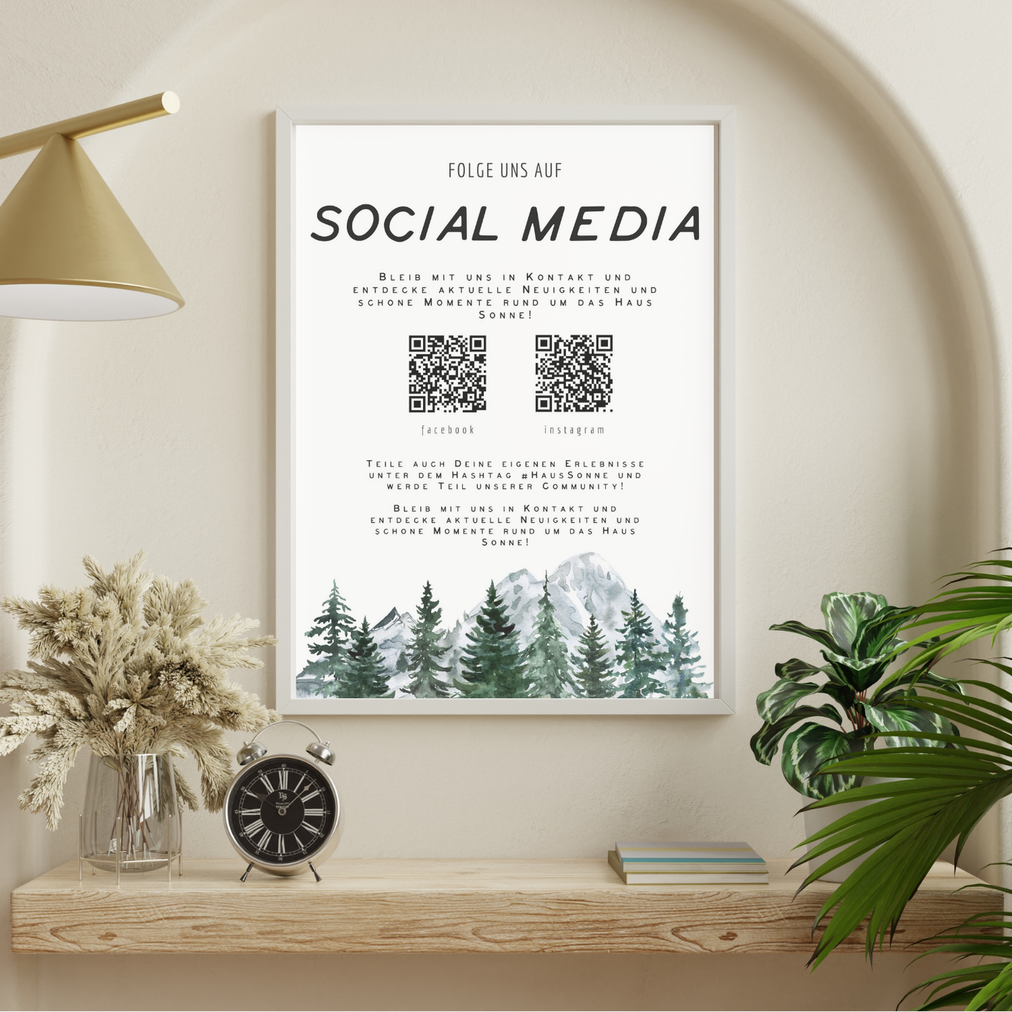 Social Media-Schild | Druckdatei für dein Haus mit deinen QR Codes