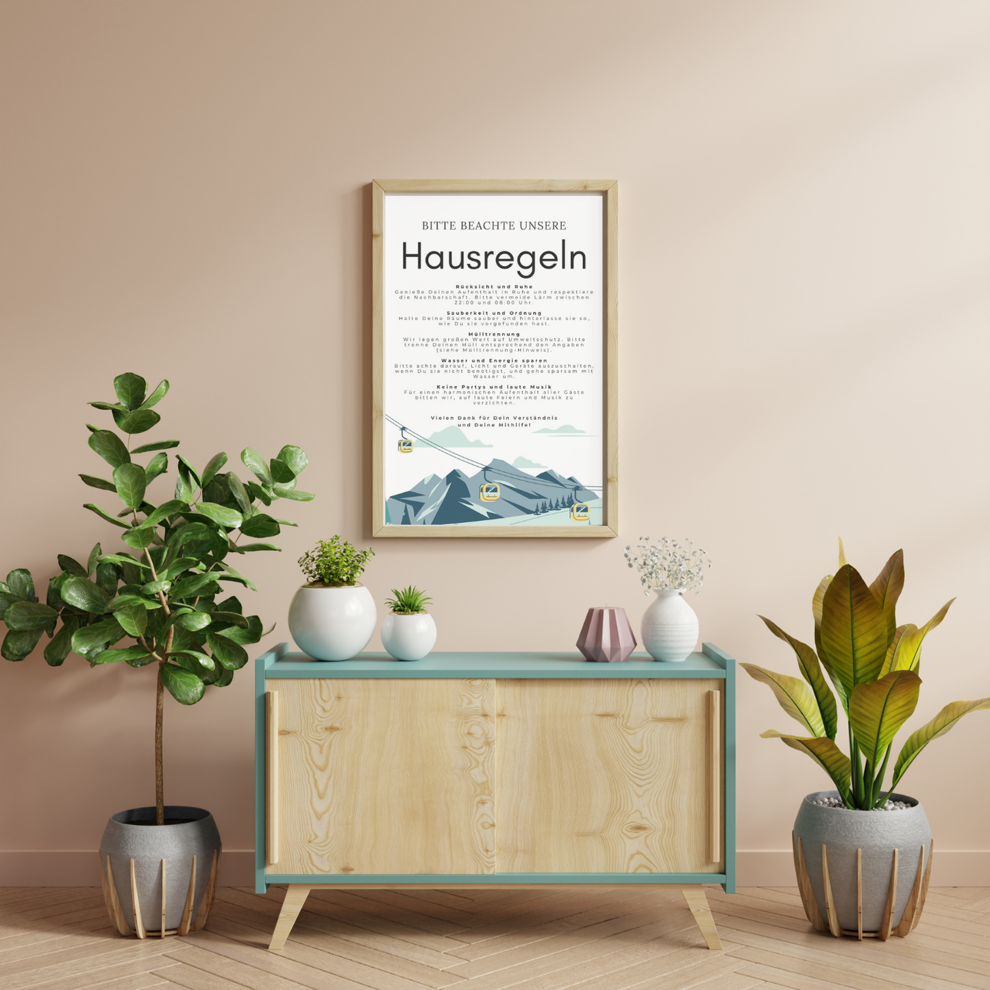 Hausregeln-Schild | Druckdatei für dein Haus mit eigenen Texten