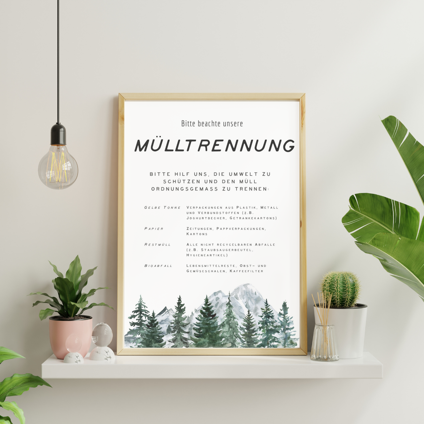 Mülltrennung-Schild | Druckdatei für dein Haus mit eigenen Texten