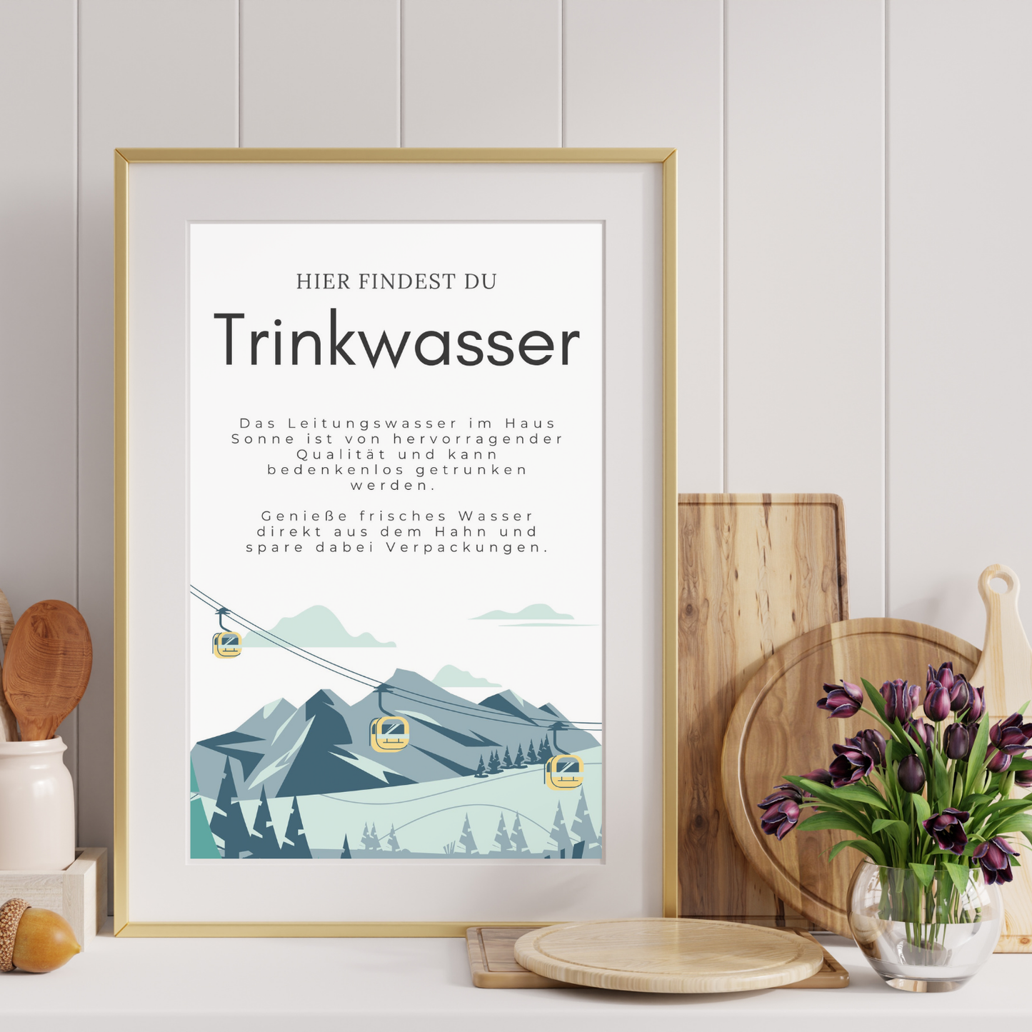 Trinkwasser-Schild | Druckdatei für dein Haus mit eigenen Texten