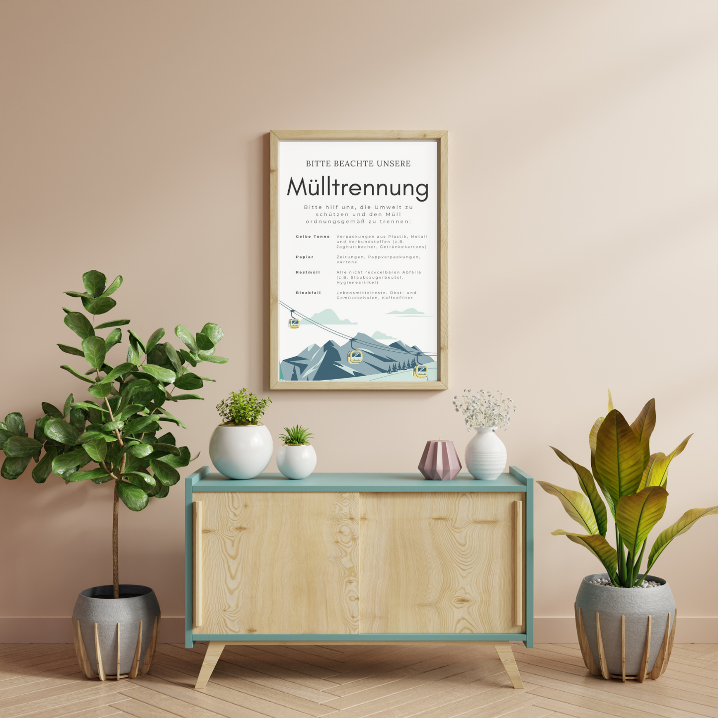 Mülltrennung-Schild | Druckdatei für dein Haus mit eigenen Texten