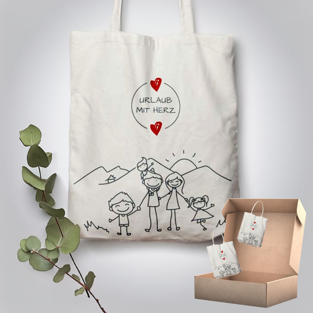 Baumwolltasche mit kurzen Henkeln