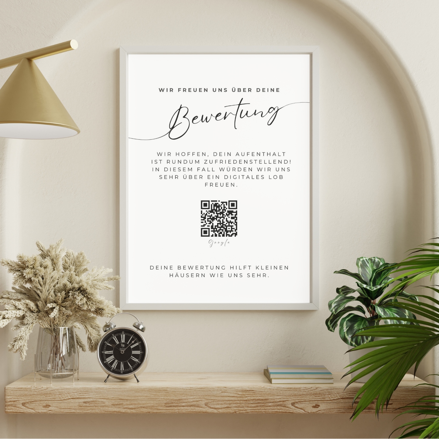Bewertungs-Schild | Druckdatei für dein Haus mit deinem QR Code