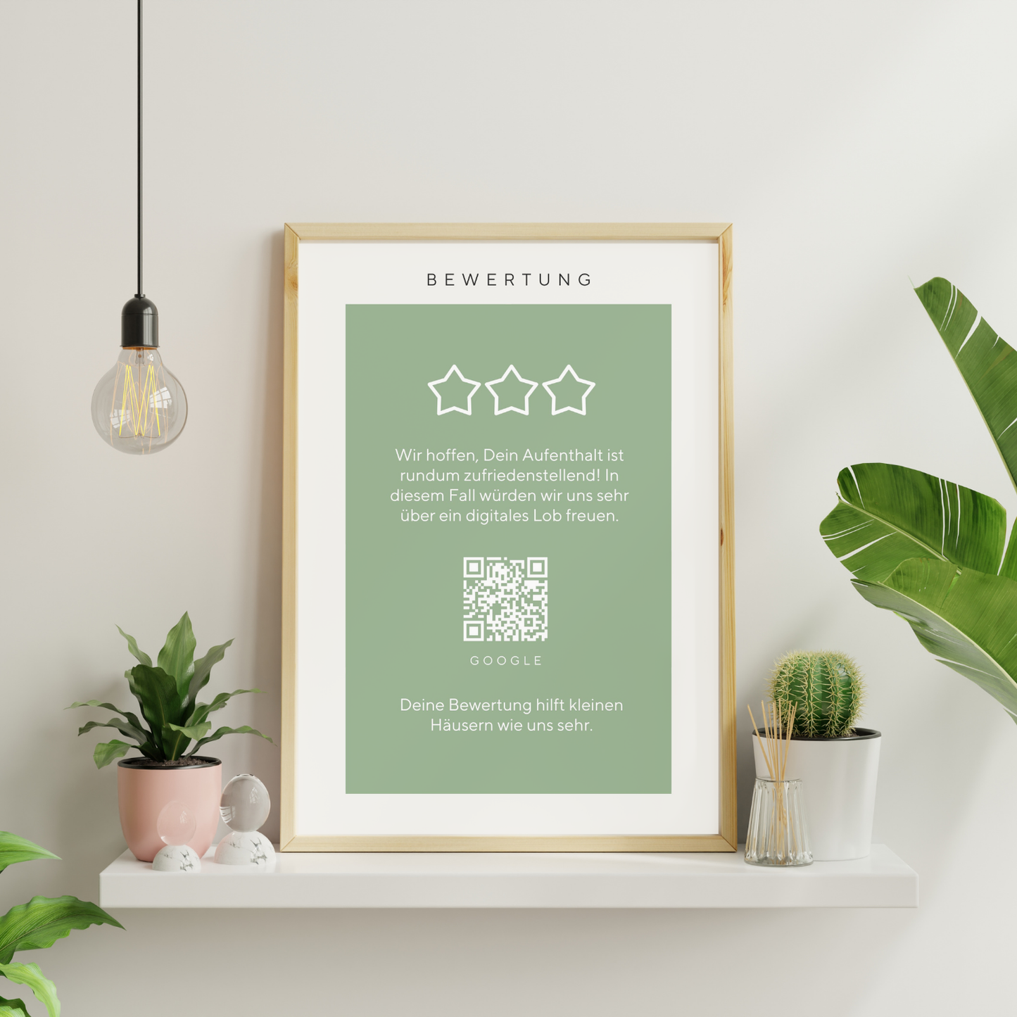 Bewertungs-Schild | Druckdatei für dein Haus mit deinem QR Code