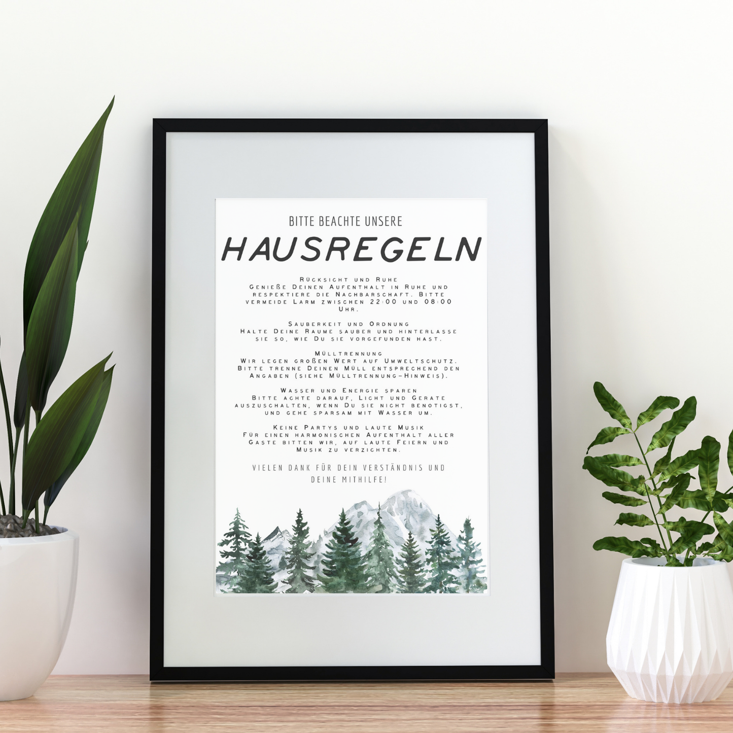 Hausregeln-Schild | Druckdatei für dein Haus mit eigenen Texten