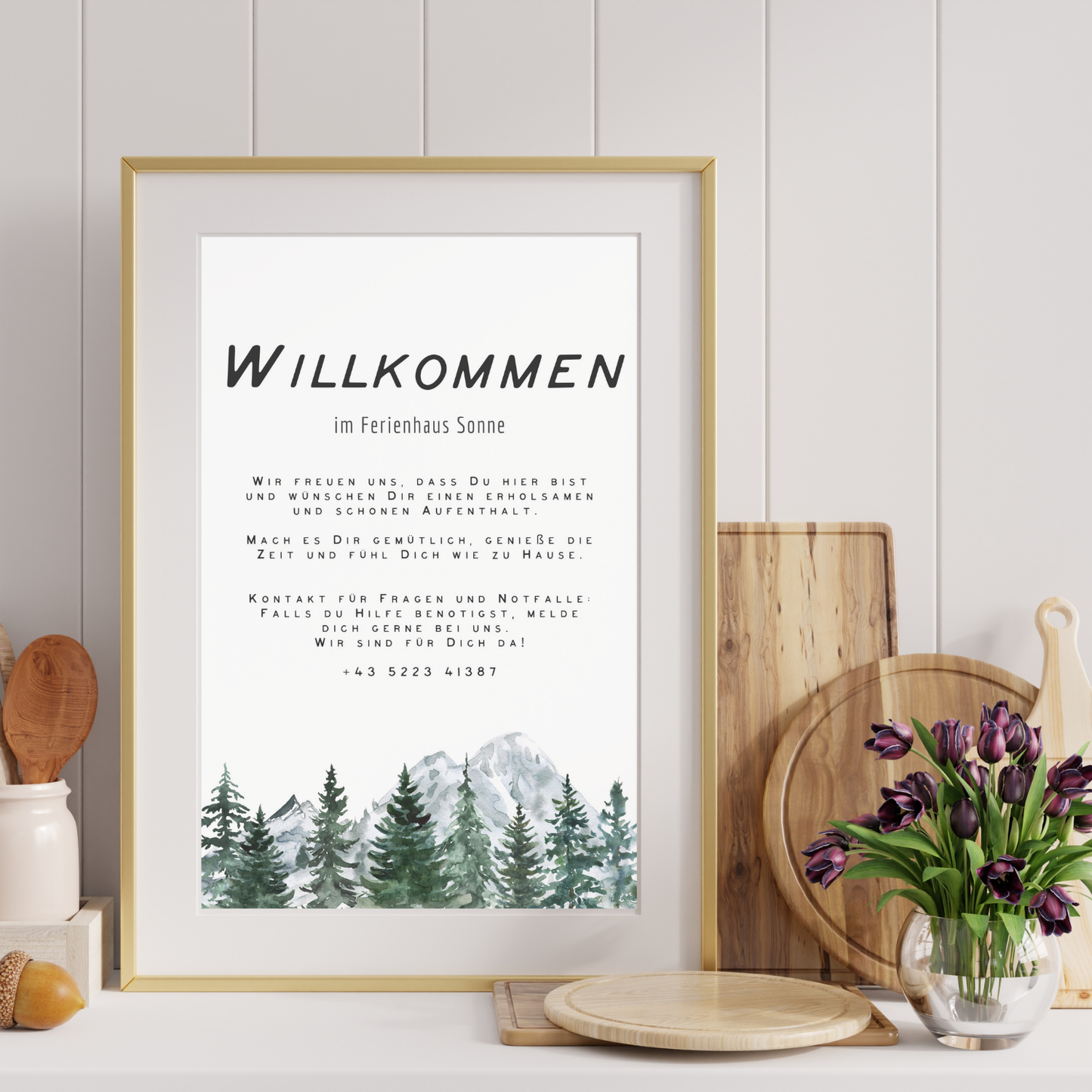 Willkommen-Schild | Druckdatei für dein Haus mit eigenen Texten
